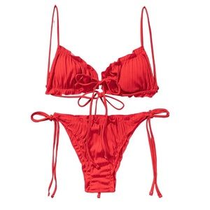 Frill Trim Triangle Bikini